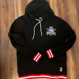 NBA Black Hoodie with Red and White Stripes